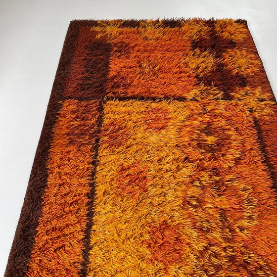 Image 1 of Vintage Scandinavian square pattern Rya rug by Ege Taepper, Denmark 1960s