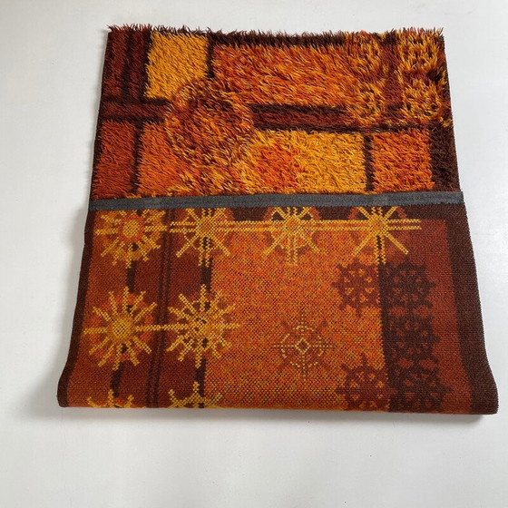 Image 1 of Vintage Scandinavian square pattern Rya rug by Ege Taepper, Denmark 1960s