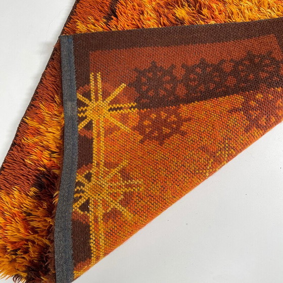 Image 1 of Vintage Scandinavian square pattern Rya rug by Ege Taepper, Denmark 1960s