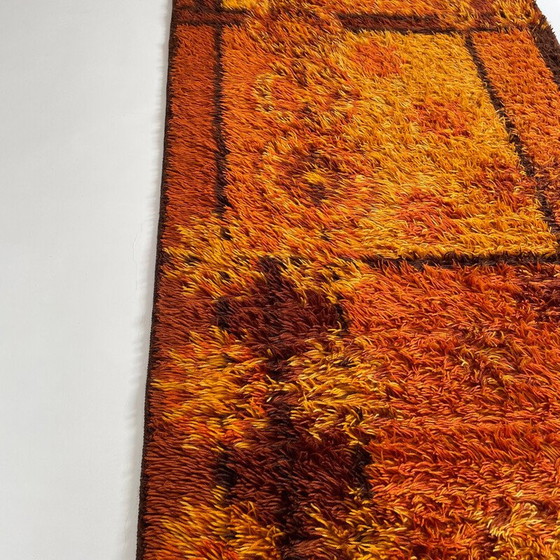 Image 1 of Vintage Scandinavian square pattern Rya rug by Ege Taepper, Denmark 1960s