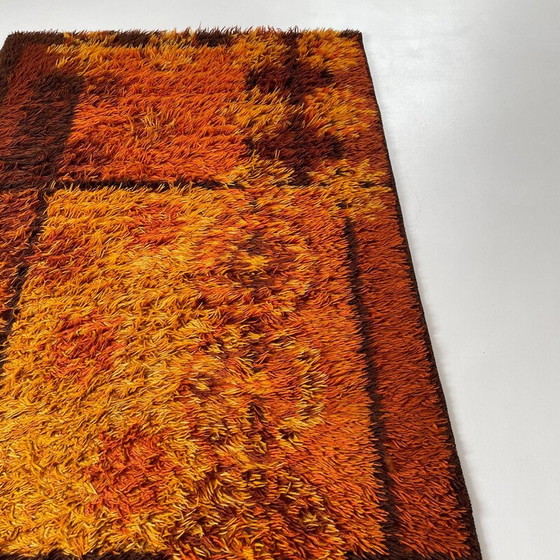 Image 1 of Vintage Scandinavian square pattern Rya rug by Ege Taepper, Denmark 1960s
