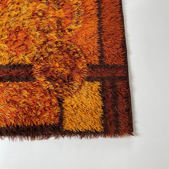 Image 1 of Vintage Scandinavian square pattern Rya rug by Ege Taepper, Denmark 1960s