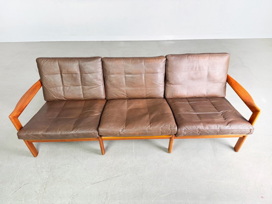 Image 1 of Mid - Century 3-seater sofa Niels Eilersen Illum Wikkelsø Couch Teak