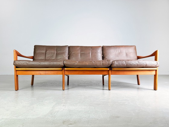 Image 1 of Mid - Century 3-seater sofa Niels Eilersen Illum Wikkelsø Couch Teak