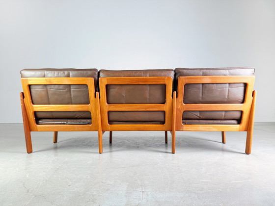 Image 1 of Mid - Century 3-seater sofa Niels Eilersen Illum Wikkelsø Couch Teak