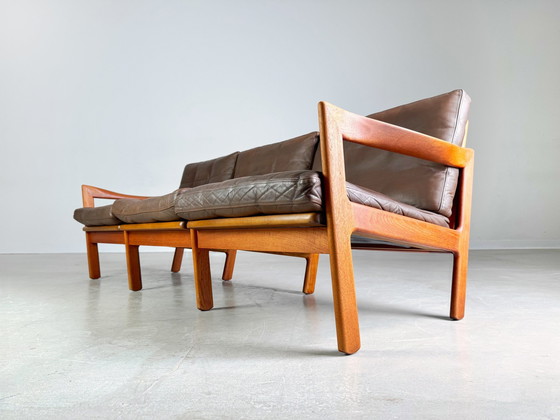 Image 1 of Mid - Century 3-seater sofa Niels Eilersen Illum Wikkelsø Couch Teak