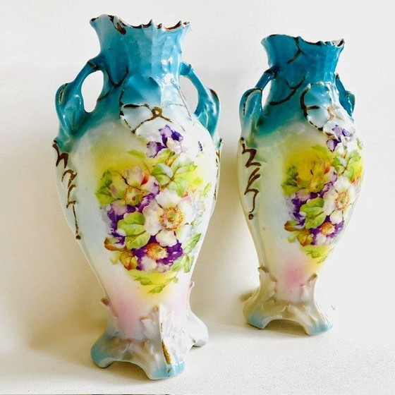 Image 1 of Set of Art nouveau vases Czechoslovakia porcelain 1920's