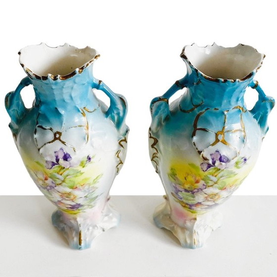 Image 1 of Set of Art nouveau vases Czechoslovakia porcelain 1920's