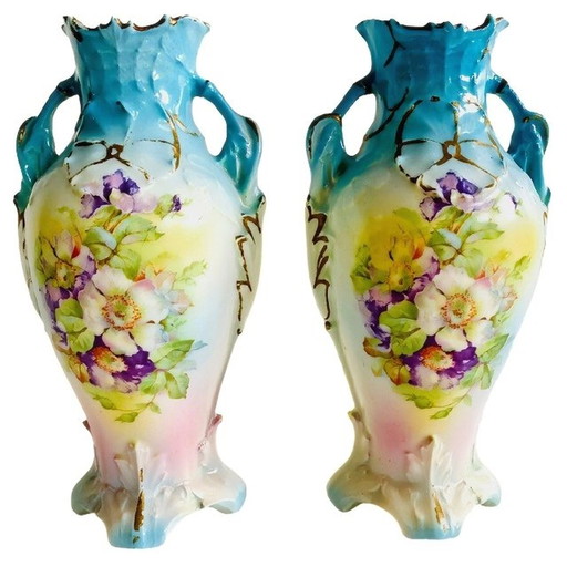 Set of Art nouveau vases Czechoslovakia porcelain 1920's