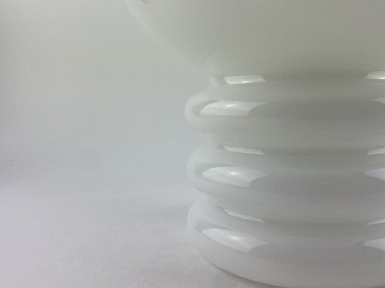 Image 1 of Coppia di lampade da tavolo in vetro bianco Bulb di Glashütte Limburg 1979