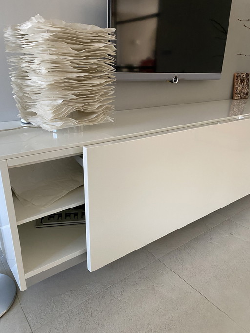 Cabinet System Sintesi, Glossy Bianco, With Coplanar Doors