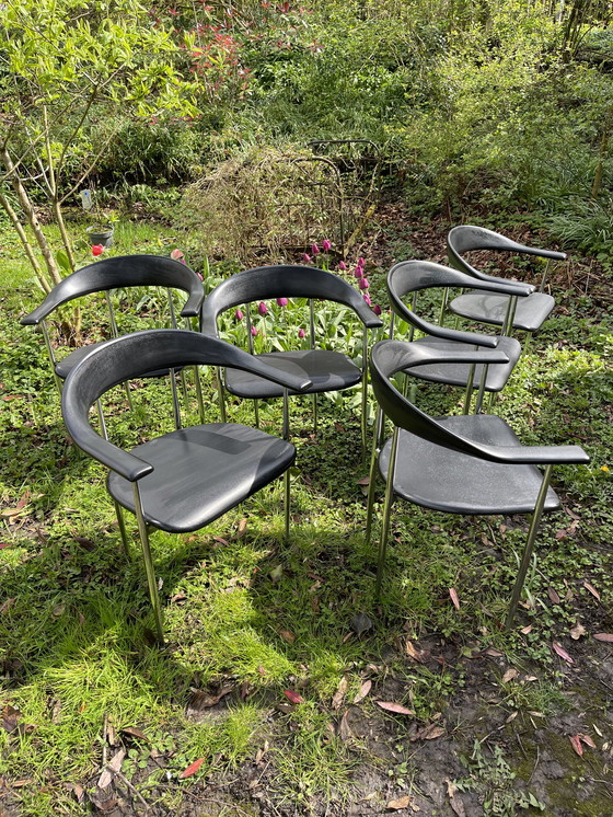 Image 1 of 6 X Fasem P40 Italian design chairs, by Vegni & Gualtierotti