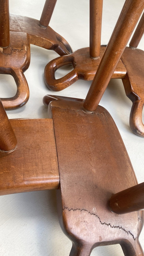 Image 1 of Three Wooden Marbella Barstools