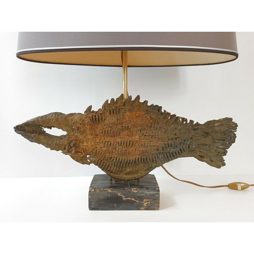 Vintage Brutalist table lamp, 1970