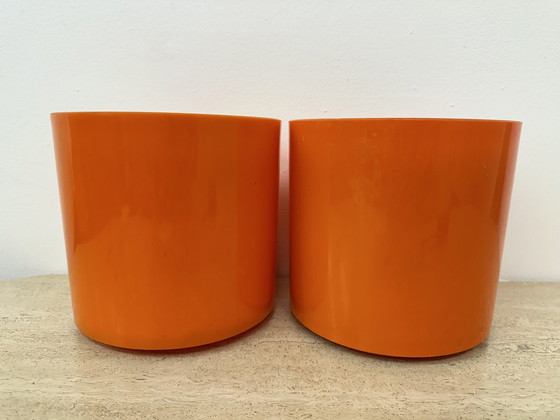 Image 1 of Set Of 4 Plastic Flower Pots , 1970S