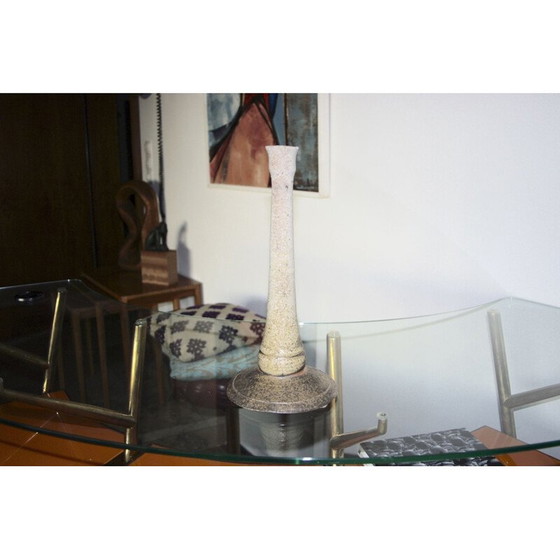 Image 1 of Vintage candlestick in large flamed glass, 1960