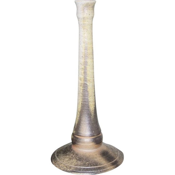 Image 1 of Vintage candlestick in large flamed glass, 1960