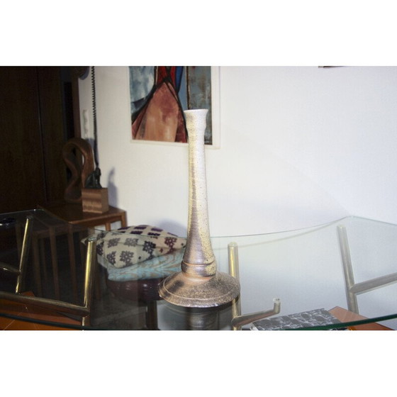 Image 1 of Vintage candlestick in large flamed glass, 1960