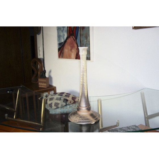 Image 1 of Vintage candlestick in large flamed glass, 1960