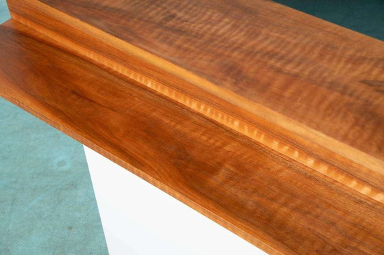 Image 1 of Minimalist walnut wall console, midmod walnut wall unit