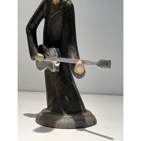 Image 1 of Vintage sculpture representing a guitarist, France 1970