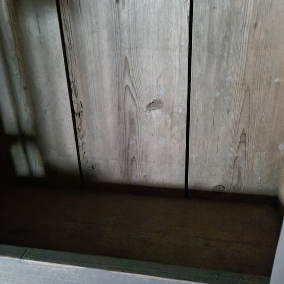 Image 1 of Vitrine D'Atelier Patiné Grise Années 1920 /1930