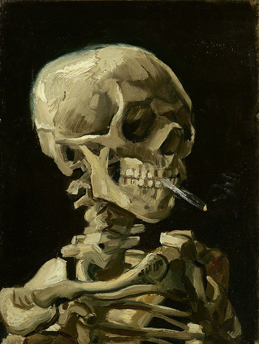 Vincent van Gogh - Tête de squelette avec cigarette allumée