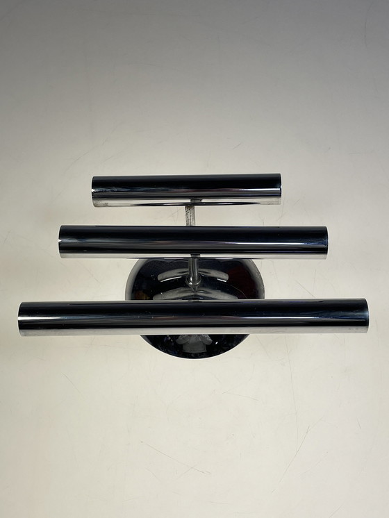 Image 1 of Set of Vintage Wall Lights, Chrome, Sciolari Style, 1970'S