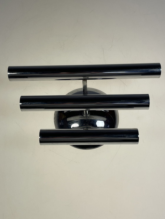 Image 1 of Set of Vintage Wall Lights, Chrome, Sciolari Style, 1970'S