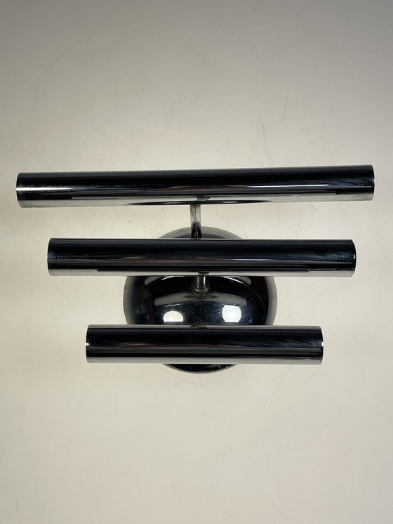 Image 1 of Set of Vintage Wall Lights, Chrome, Sciolari Style, 1970'S