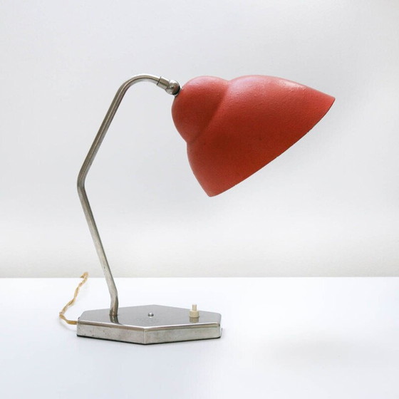 Image 1 of Vintage crimson table lamp from Inkop, 1960s