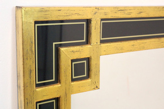 Image 1 of Deknudt Belgium Giltwood and Black Glass Mirror