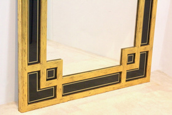 Image 1 of Deknudt Belgium Giltwood and Black Glass Mirror