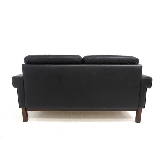 Image 1 of Scandinavian 2-seater leather sofa, Sweden, 1950