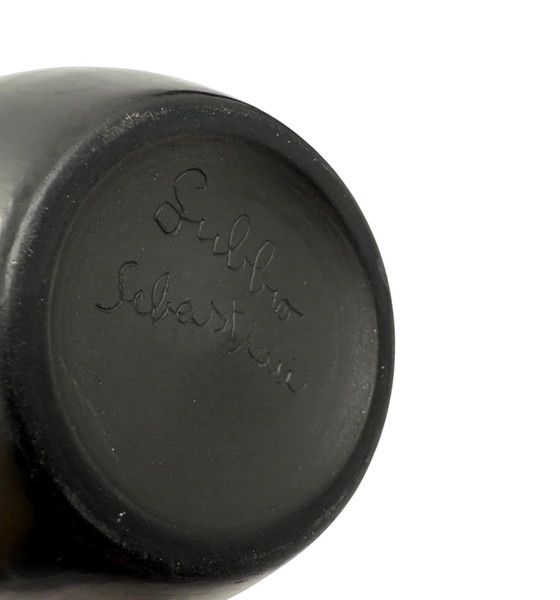 Image 1 of Mid-Century Set of 3 Black Bucchero Ceramic Vases, Sebastiani Gubbio Italy 1960s