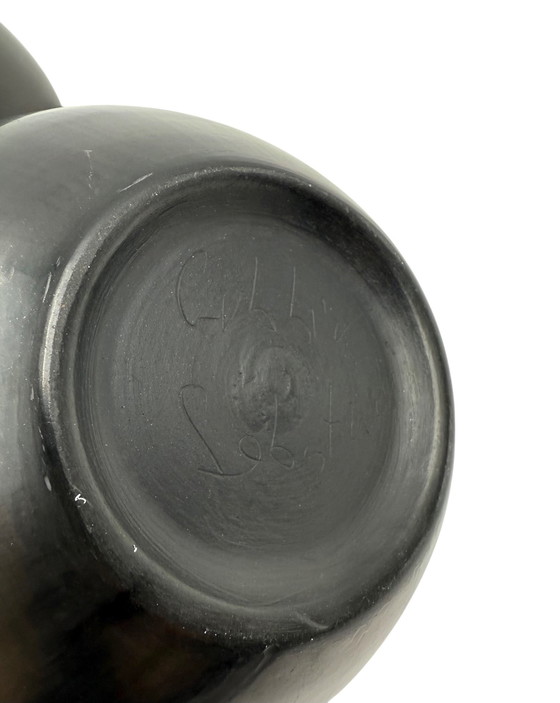 Image 1 of Mid-Century Set of 3 Black Bucchero Ceramic Vases, Sebastiani Gubbio Italy 1960s