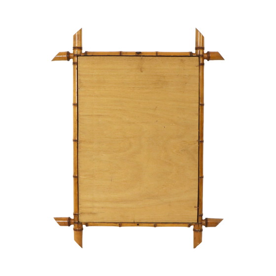 Image 1 of Antique Wooden Faux Bamboo Mirror