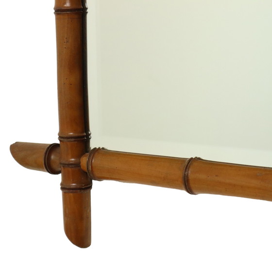 Image 1 of Antique Wooden Faux Bamboo Mirror