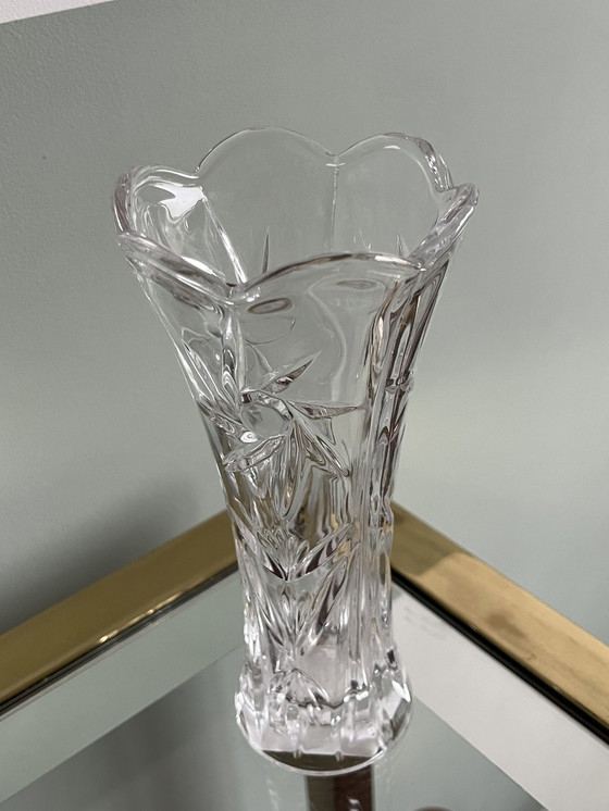 Image 1 of Vaso in vetro vintage con dettagli tagliati