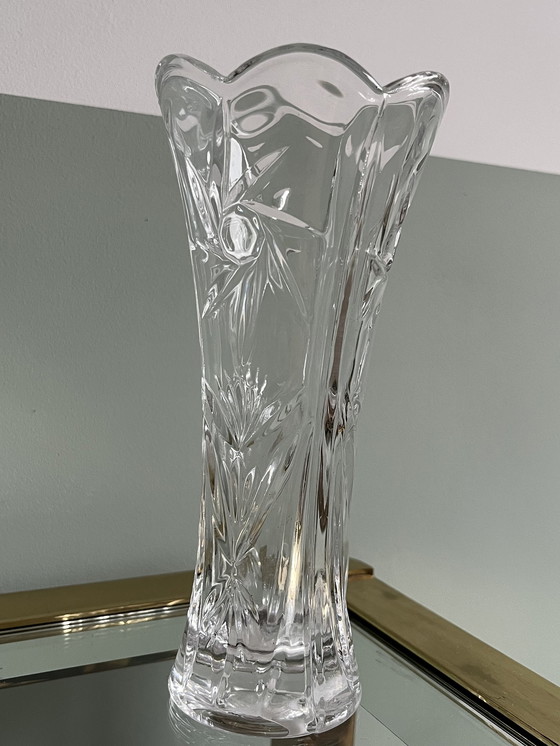Image 1 of Vaso in vetro vintage con dettagli tagliati