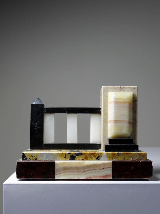 Image 1 of Solitaire Book Greenhouse Art Deco Modernist Marbles And Onyx 1920-1930