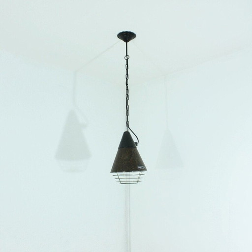 Vintage bakelite and metal pendnat lamp, Germany 1960