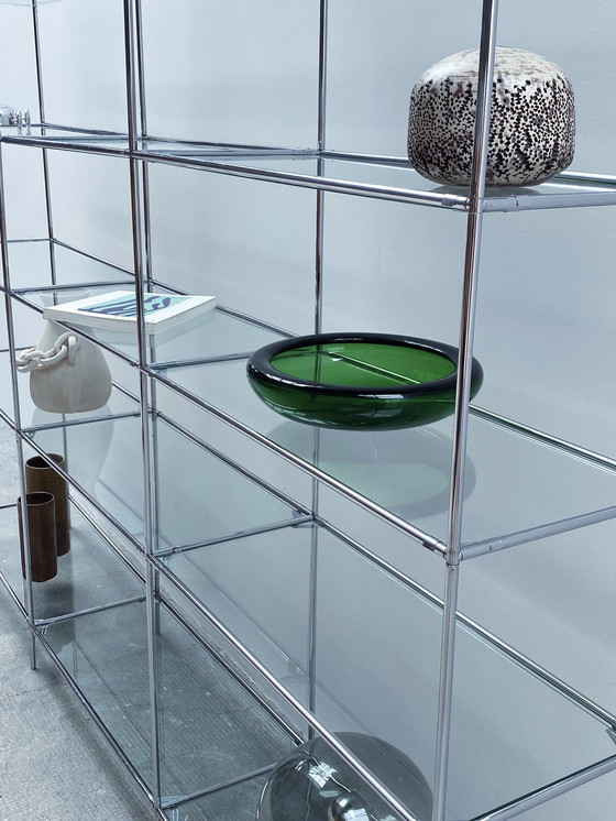 Image 1 of Poul Cadovious For Royal System "Abstracta" Chrome Glass Shelf Modular, Denmark 1960s