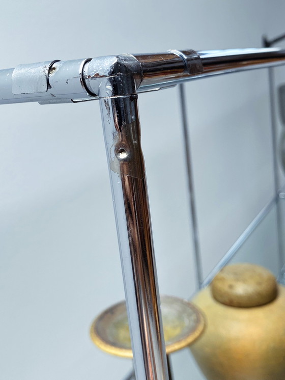 Image 1 of Poul Cadovious For Royal System "Abstracta" Chrome Glass Shelf Modular, Denmark 1960s
