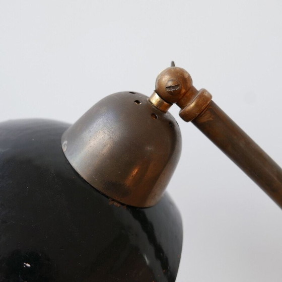 Image 1 of Lampada da terra curva vintage con paralume in mercurio, Paesi Bassi 1960