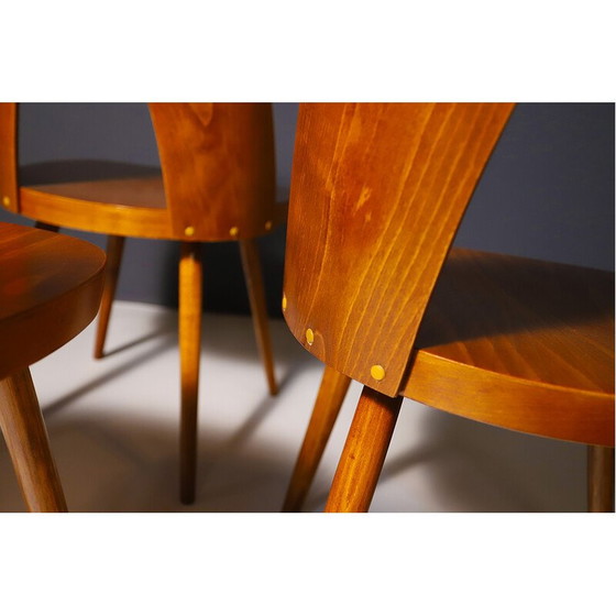 Image 1 of Set of 4 vintage beech wood chairs by Antonín Šuman, Czechoslovakia