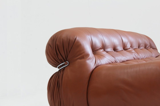 Image 1 of Soriana Sofa Afra & Tobia Scarpa For Cassina In Cognac Leather 1970S