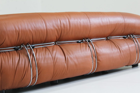 Image 1 of Soriana Sofa Afra & Tobia Scarpa For Cassina In Cognac Leather 1970S