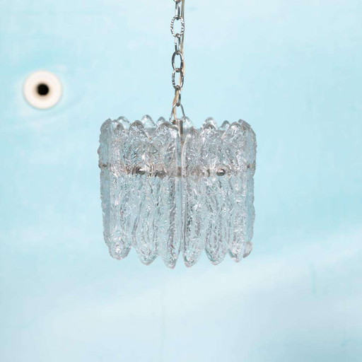 Vintage glass pendant lamp Orrefors, space age Fagerlund lamp