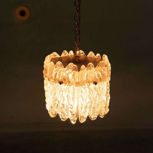 Vintage glass pendant lamp Orrefors, space age Fagerlund lamp